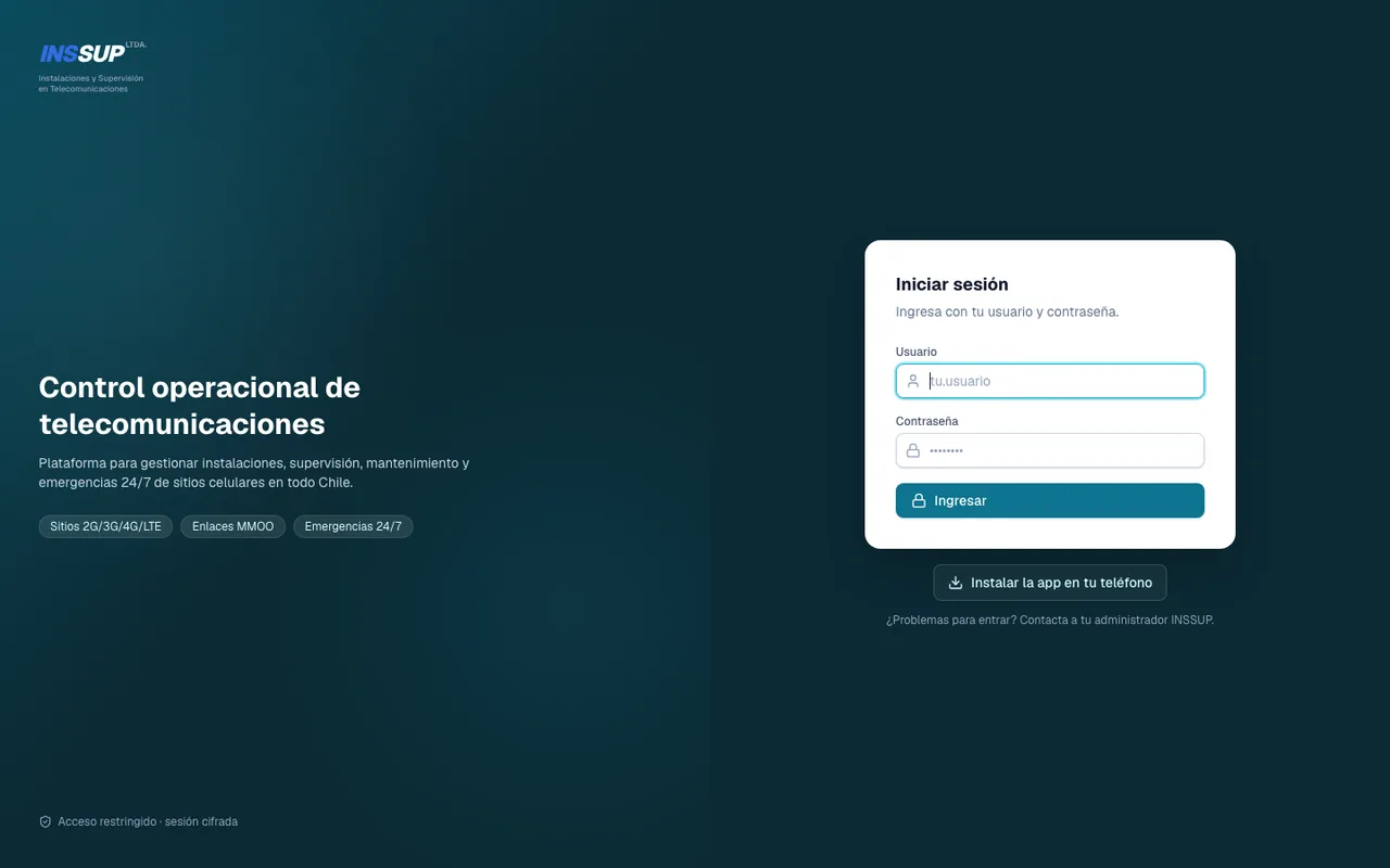 Captura del proyecto INSSUP